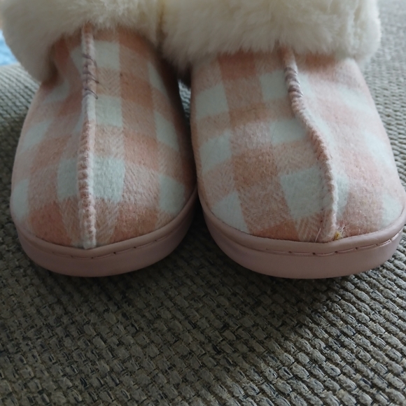 LC Lauren Conrad Women's Faux Fur Plaid Clog Slippers size 5/6 - Picture 4 of 7